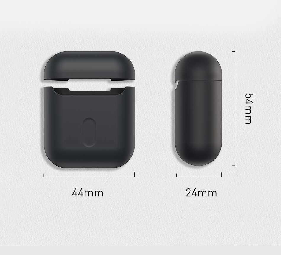 Baseus Super Thin Silica Gelinis Dėklas AirPods 1/2 - Pilkas