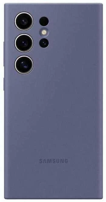 Dėklas Tamsiai violetinis „Samsung Galaxy S24 Ultra“ silikoninis dangtelis