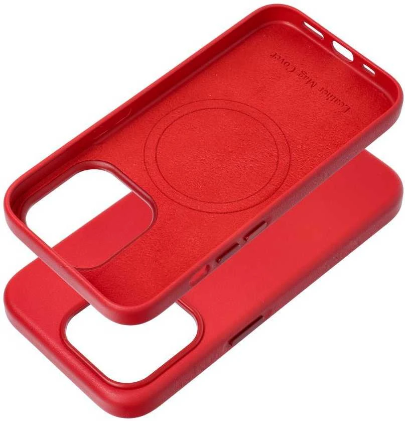 Oem Dėklas Leather Mag Cover (MagSafe) skirtas iPhone 16 Pro Max raudonas