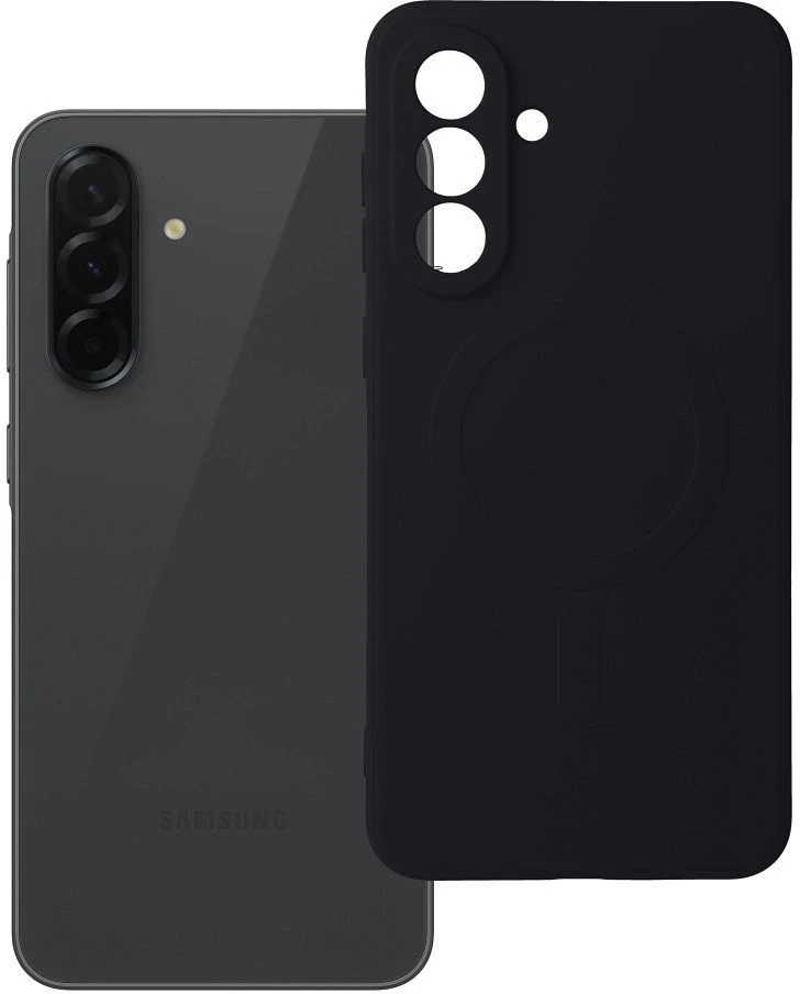 Oem SILICONE MAG COVER dėklas suderinamas su MagSafe skirtas Samsung Galaxy A56 juodos spalvos