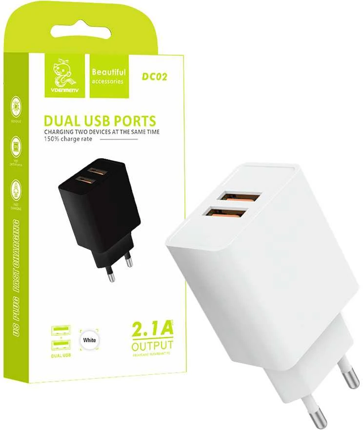 Ładowarka Oem Dvigubas USB 2100 mA tinklo įkroviklis