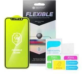 LCD apsauginis stikliukas Bestsuit Flexible Hybrid Glass 5D Samsung A135 A13 4G/A136 A13 5G pritaikytas dėklui juodas