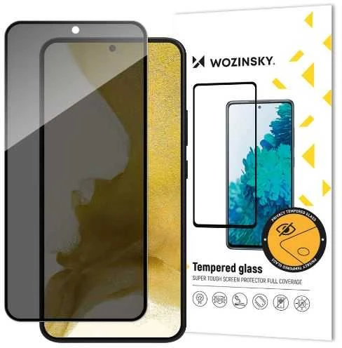 LCD apsauginis stikliukas "Wozinsky Privacy 5D Full Glue" Apple iPhone 15 pritaikytas dėklui Anti Spy