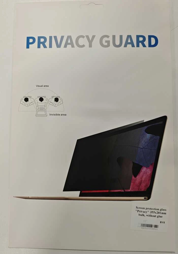 LCD Ekrano privatumo filtras "Privacy" 355x201mm be įpakavimo be klijų