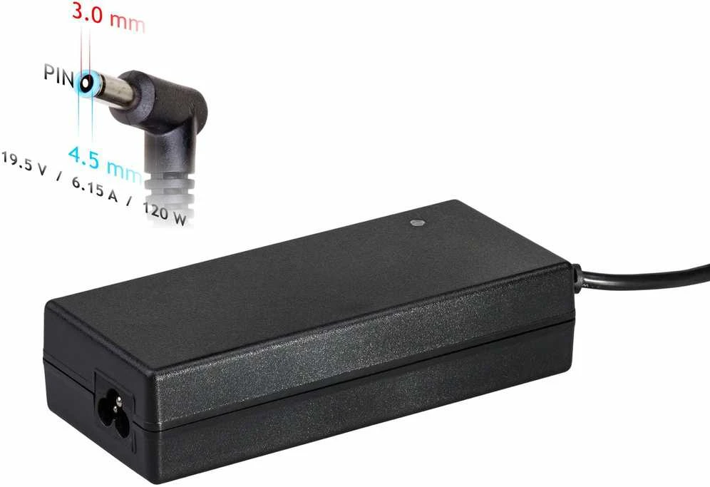 Akyga Nešiojamojo kompiuterio maitinimo šaltinis AK-ND-45 19.5V/6.15A 120W 4.5x3.0 mm + kaištis HP