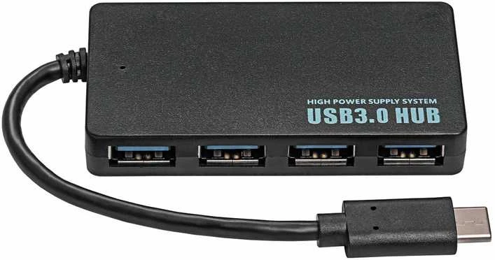 USB-C šakotuvas Akyga AK-AD-52 (4xUSB) juodas
