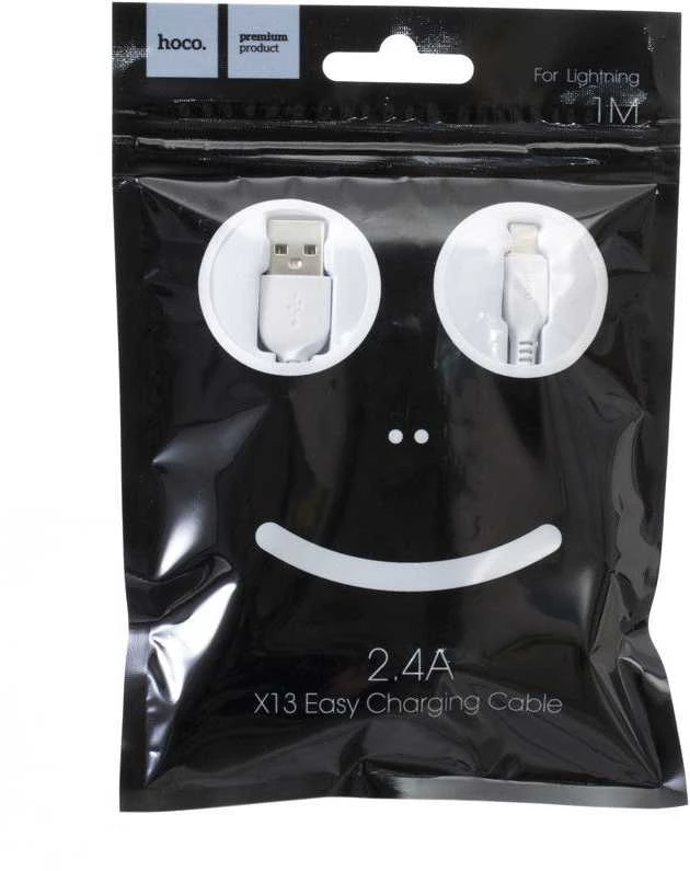 USB kabelis Hoco X13 Easy Charged "Lightning" 1m baltas