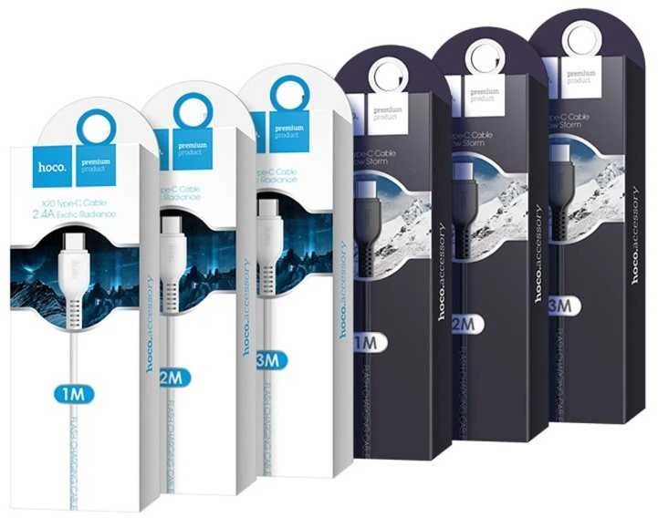 HOCO kabelis USB A to Type C 2,4A X20 2 m juodos spalvos