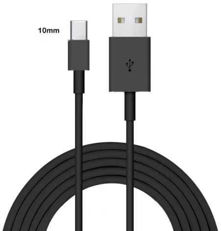 USB kabelis Type-C 10mm prailgintas Juodas HQ (1M)