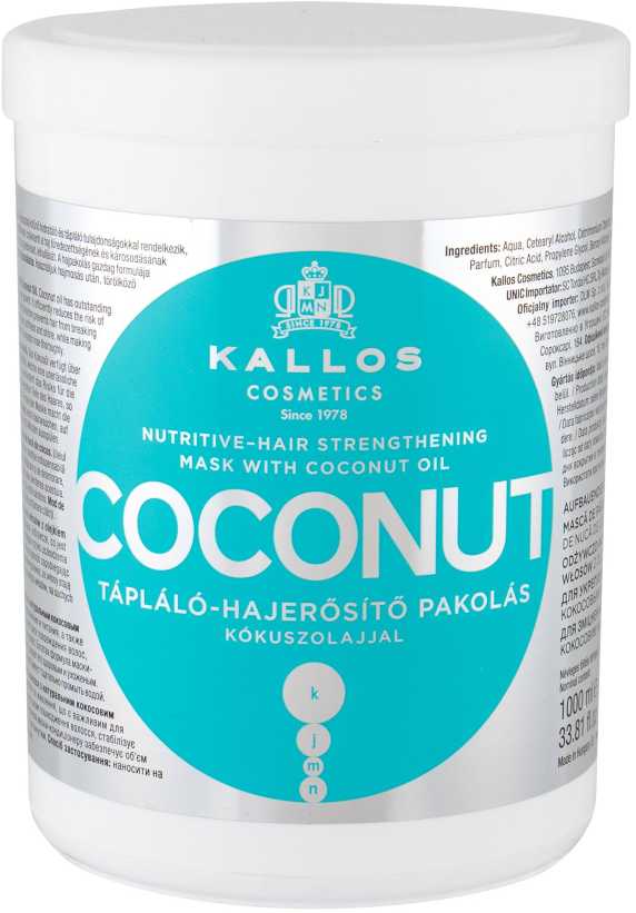Kallos Cosmetics Coconut Strengthening Hair Mask stiprinamoji plaukų kaukė, 1000 ml