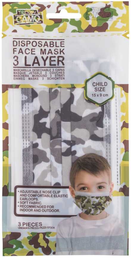 Trendy Camo Trendy Camo 3vnt kaukė/respiratorius