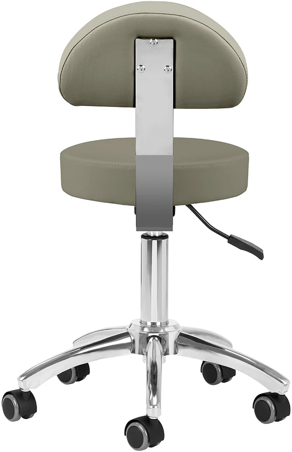 Activeshop Kosmetologinė meistro kėdutė STOOL BEAUTY BACKREST ROUND Pilkas