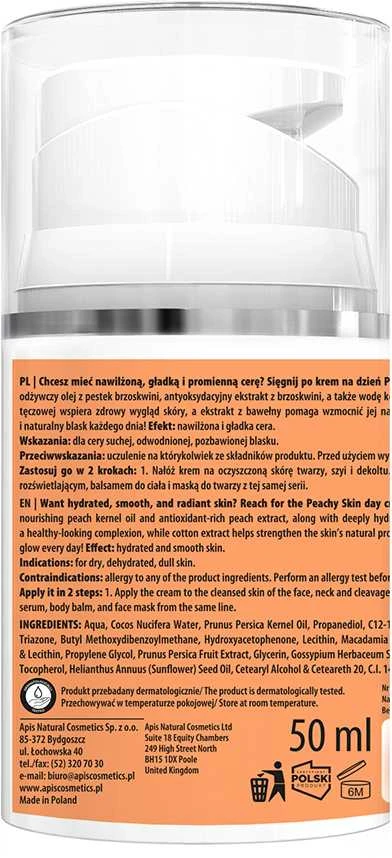 Activeshop Apis PEACHY SKIN drėkinamasis dieninis kremas SPF 20 50 ml