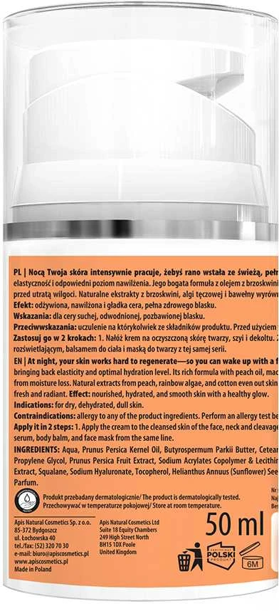 Activeshop Apis PEACHY SKIN maitinamasis naktinis kremas 50 ml