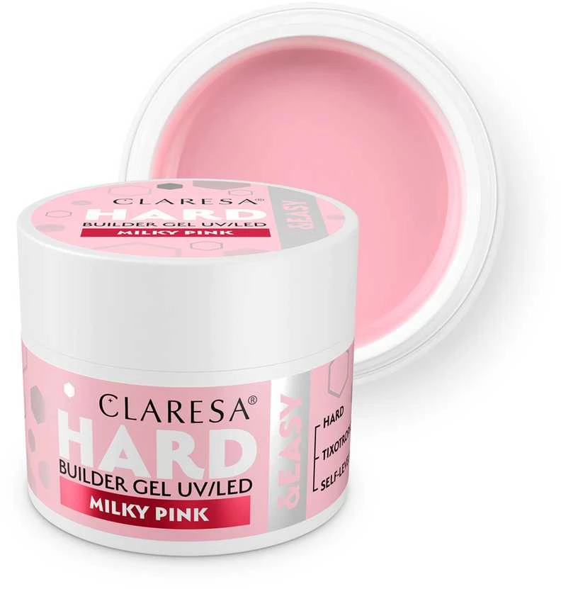 Activeshop Claresa Claresa Hard&Easy Nail Builder gelis 12g Milky Rožinė (5)