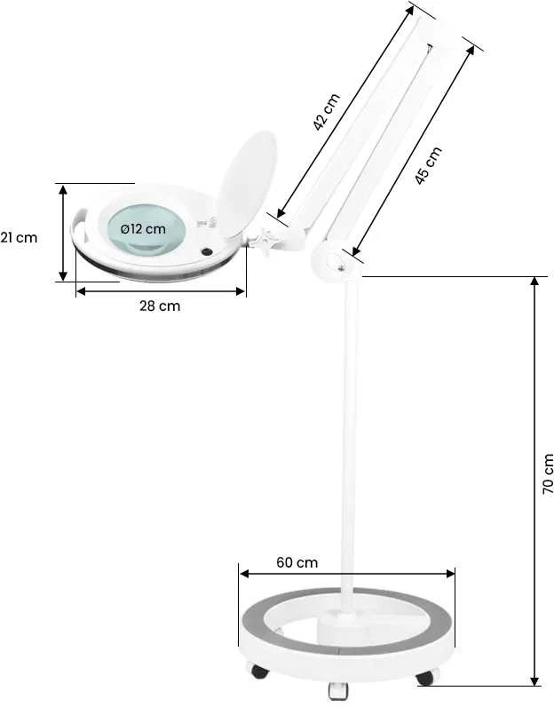 Activeshop Kosmetologinė LED lempa su lupa ir stovu 5D 10W