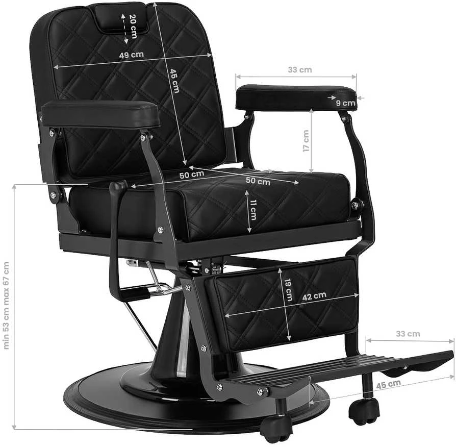 Activeshop Kirpyklos kėdė Barber Chair Gabbiano Carlos Juodas