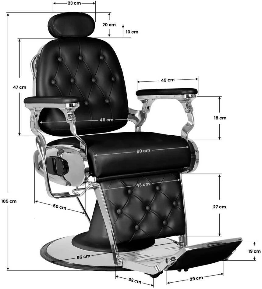Activeshop Kirpyklos kėdė Barber Chair Gabbiano Francesco Chrome Juodas