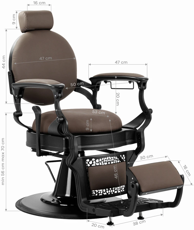 Activeshop Kirpyklos kėdė Barber Chair Gabbiano Niccolo Brown