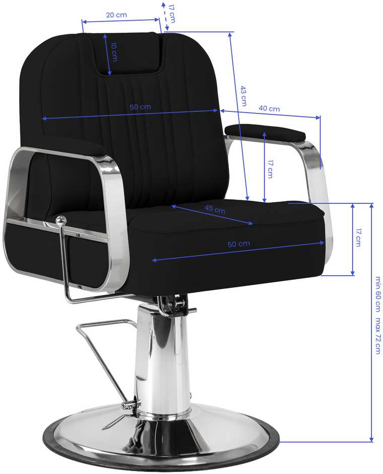 Activeshop Kirpyklos kėdė HAIRDRESSING CHAIR BARBER RUFO Juodas