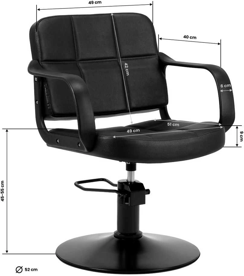 Activeshop Kirpyklos kėdė Hair System Komodo juodas