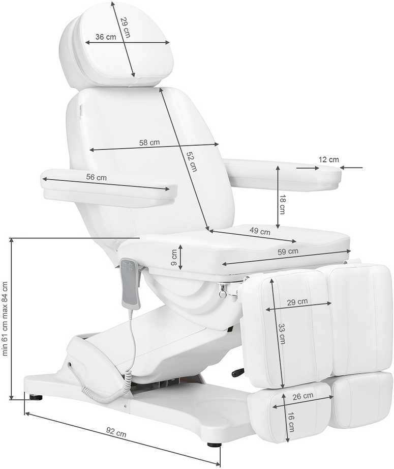 Activeshop Kosmetologinis krėslas SILLON CLASSIC 2 MOTOR ELECTRIC PEDI Baltas