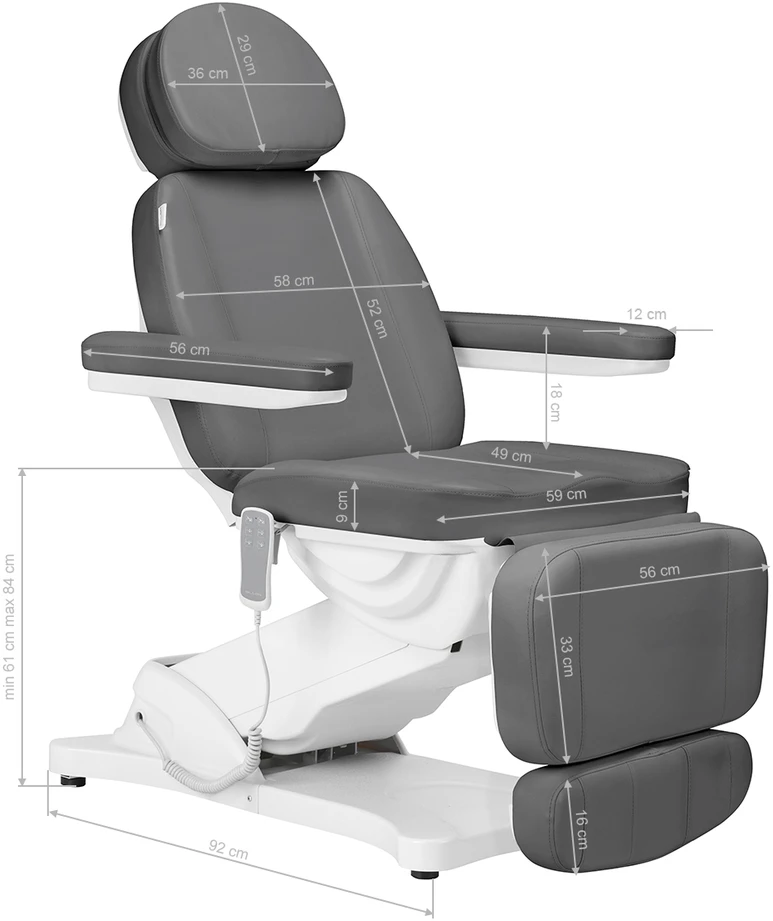 Activeshop Kosmetologinis krėslas SILLON CLASSIC 3 MOTOR ELECTRIC Pilkas