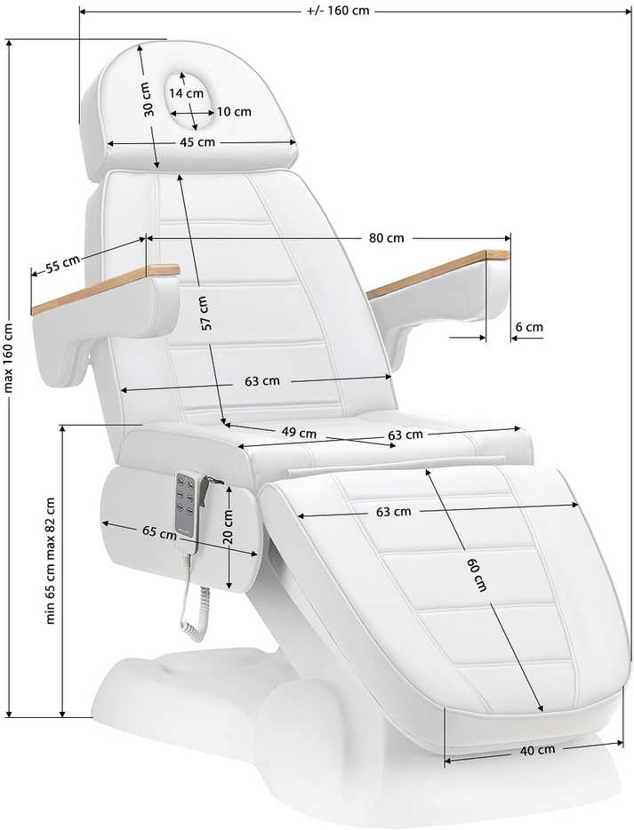 Activeshop Elektrinis kosmetologinis krėslas Sillon Lux 273B 3 varikliai, baltas