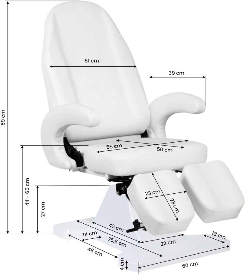 Activeshop Kosmetologinis krėslas COSMETIC HYDRAULIC CHAIR 112 Baltas