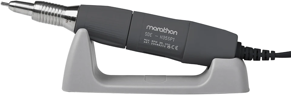 Activeshop Profesionali nagų freza Saeyang Marathon 3 Champion balta + antgalis H35LSP pilkas