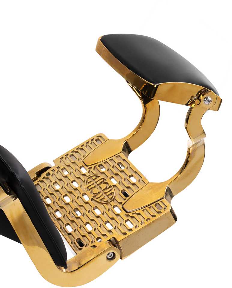 Activeshop Kirpyklos kėdė Barber Chair Gabbiano Leonardo Gold Juodas