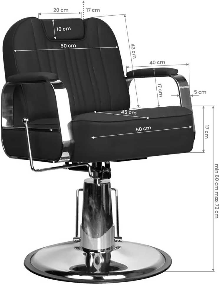 Activeshop Kirpyklos kėdė HAIRDRESSING CHAIR BARBER RUFO Juodas