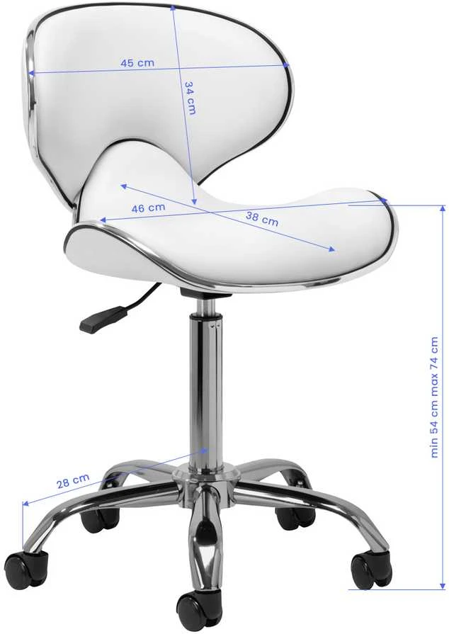 Activeshop Kosmetologinė meistro kėdutė Gabbiano Q-4599 Baltas