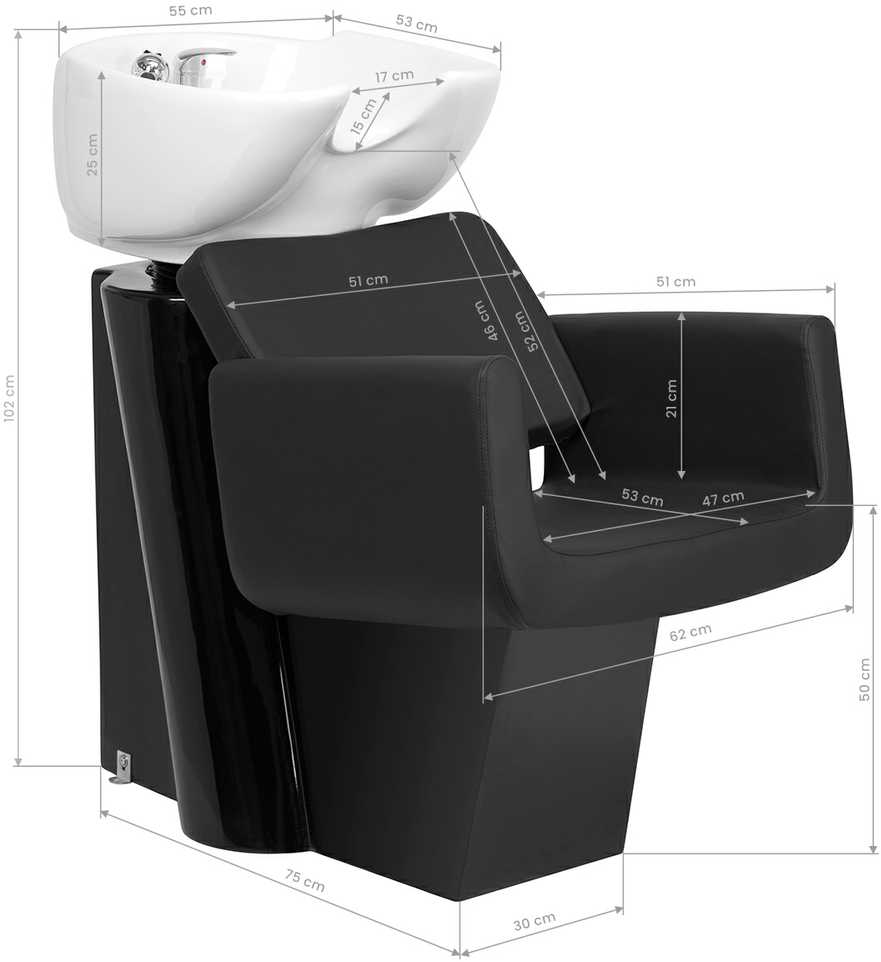 Activeshop Kirpyklos plautuvė GABBIANO PROFESSIONAL HAIRWASHER HELSINKI NORDIC Juodas