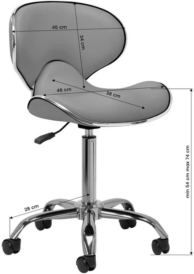Activeshop Kosmetologinė meistro kėdutė Gabbiano Q-4599 Pilkas