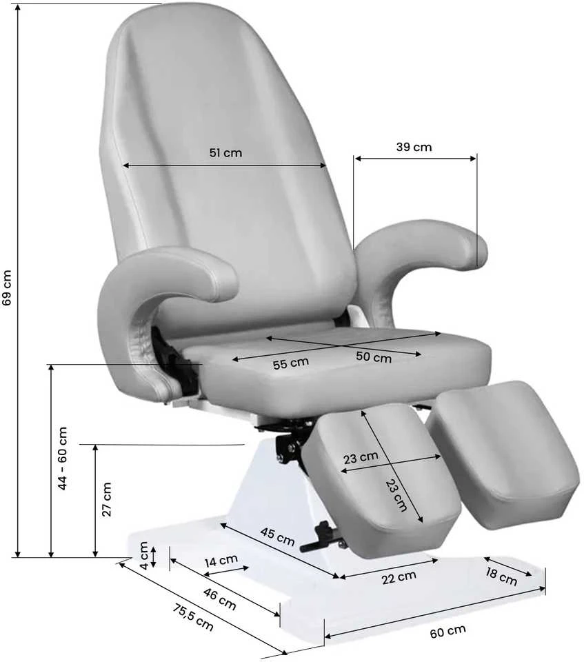 Activeshop Kosmetologinis krėslas COSMETIC HYDRAULIC CHAIR 112 Pilkas