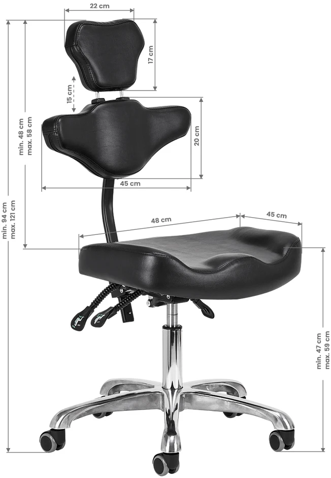 Activeshop Tatuiruočių studijos meistro kėdė su atlošu Pro Ink 973, juoda