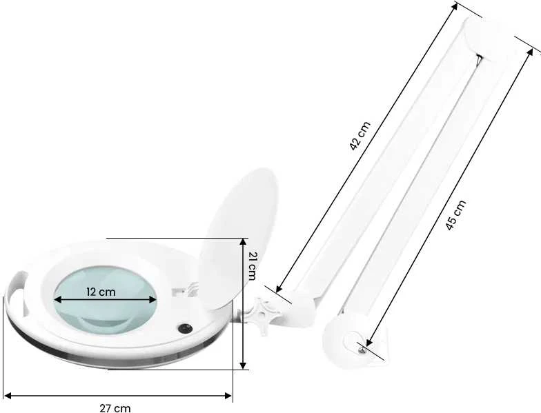 Activeshop Kosmetologinė LED lempa su lupa 5D 10W Baltas