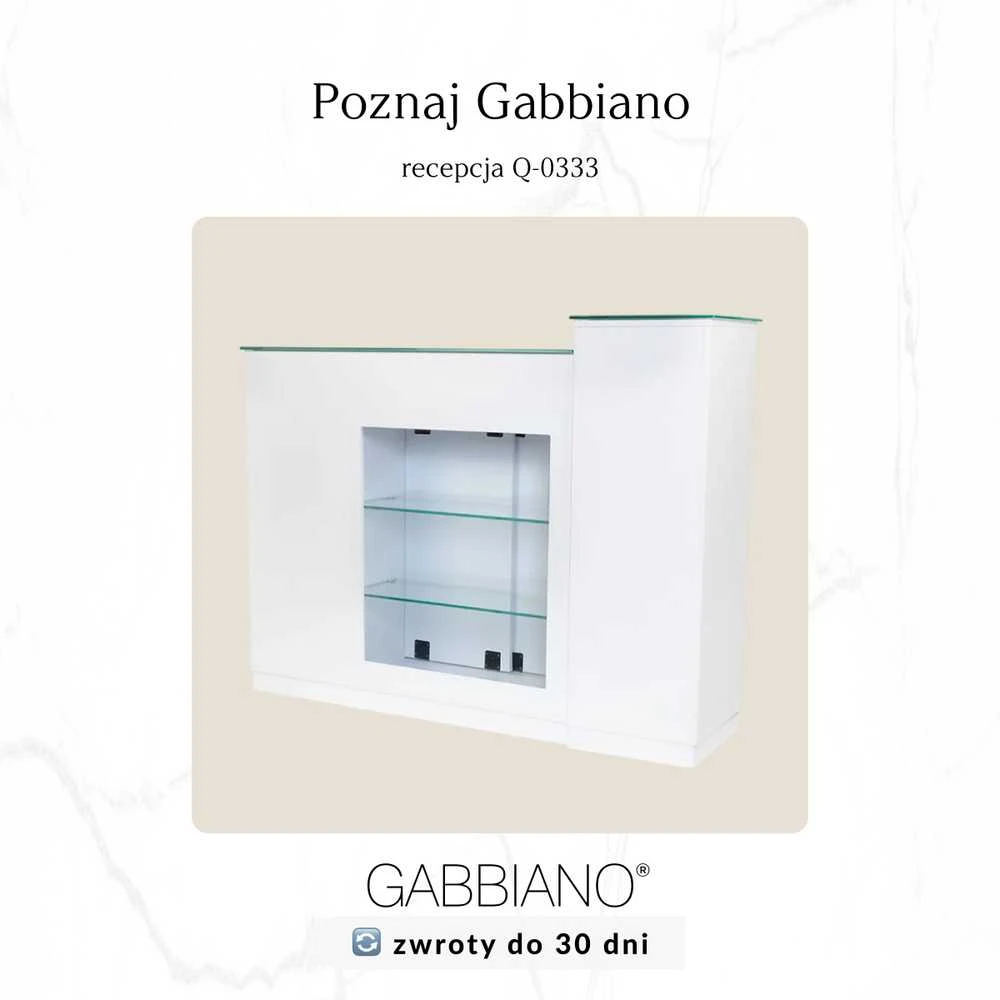 Activeshop Registratūros stalas GABBIANO RECEPTION DESK PEARL Baltas