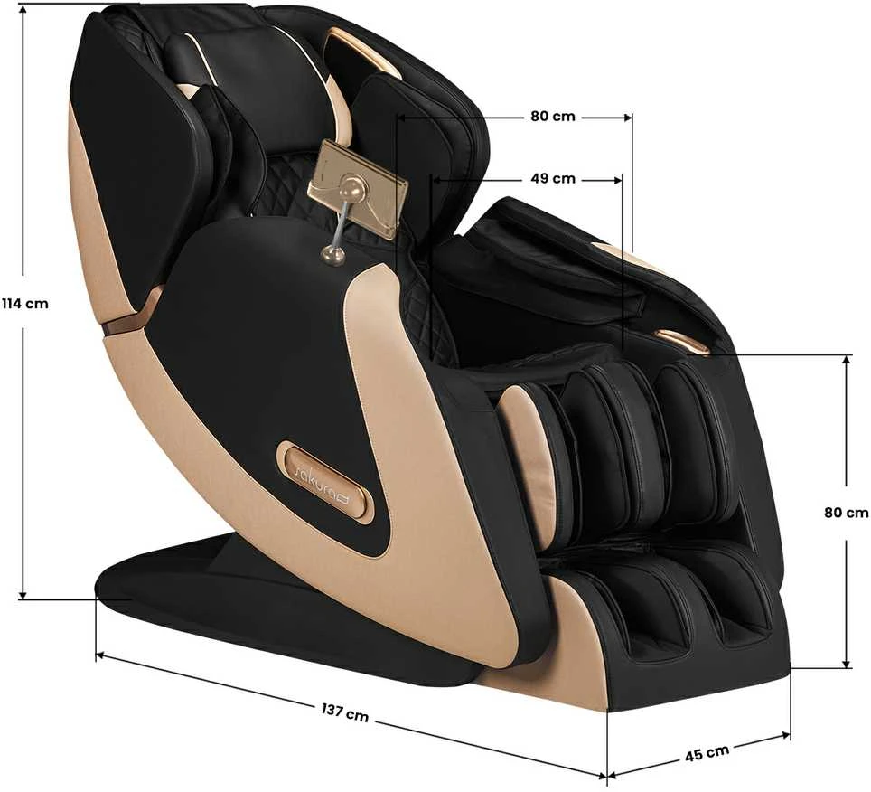 Activeshop Masažinis krėslas Sakura Luxury 808 Juodas and rusvai gelsvas