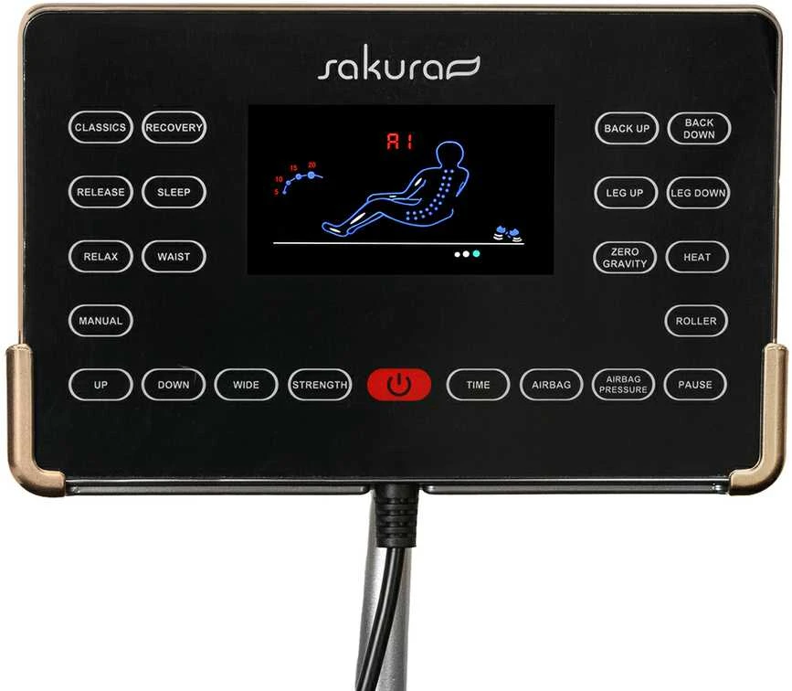 Activeshop Masažinis krėslas Sakura Luxury 808 Juodas and rusvai gelsvas