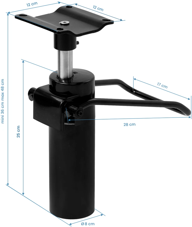 Activeshop Hidraulinis keltuvas kirpyklos kėdėms Gabbiano D-04, juodas