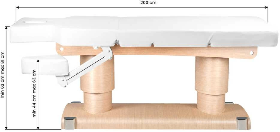 Activeshop Elektrinis masažo stalas AZZURRO ELECTRIC 4 MOTOR Baltas SAND HEATED