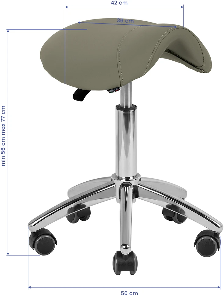 Activeshop Kosmetologinė meistro kėdutė STOOL BEAUTY ROUND Pilkas