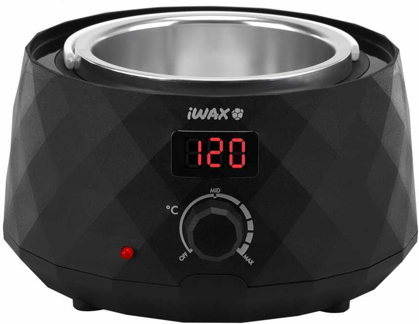Vaško šildytuvas su ekranu iWAX DIAMOND 400ml, juodos spalvos aprašymas - Prekės nuotrauka