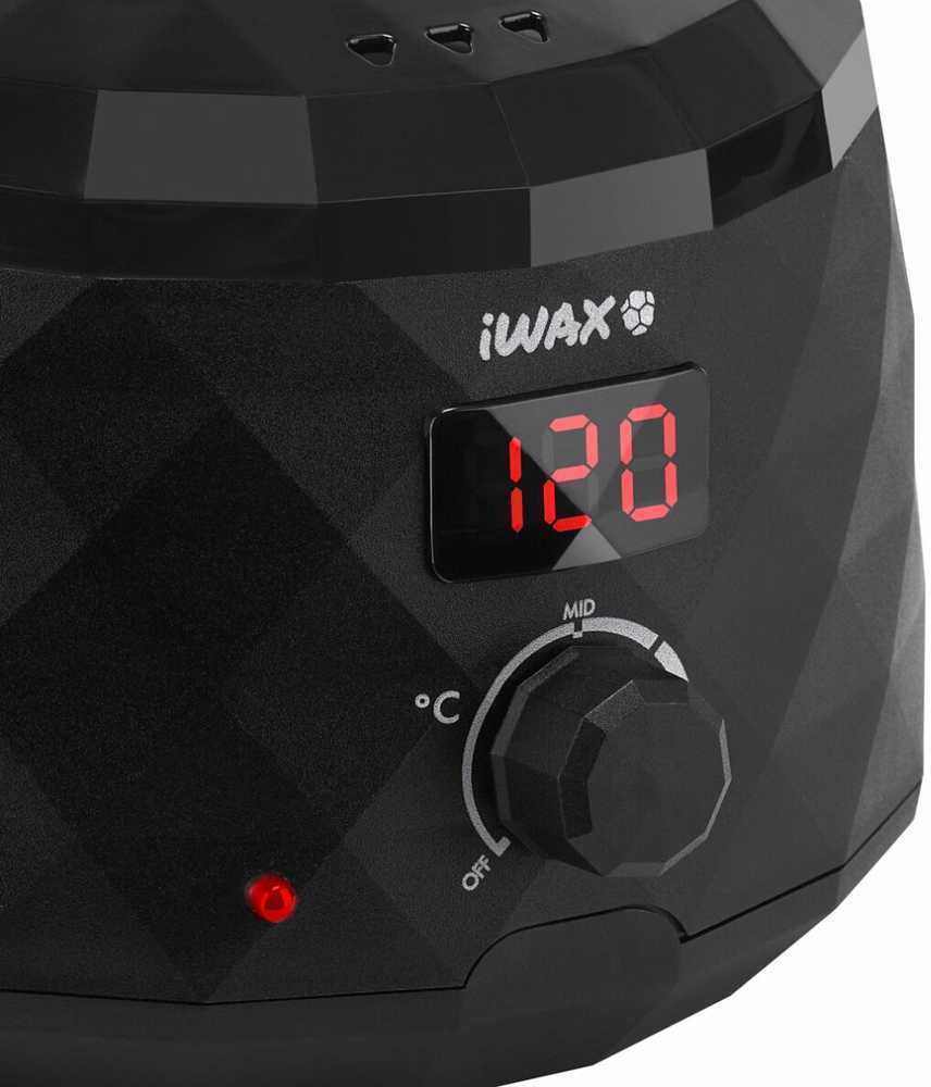 Vaško šildytuvas su ekranu iWAX DIAMOND 400ml, juodos spalvos aprašymas - Prekės nuotrauka