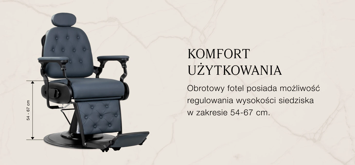 Activeshop Fotel barberski Gabbiano Francesco grafito ze szczotkowaną podstawą 2 gat. aprašymas - Prekės nuotrauka