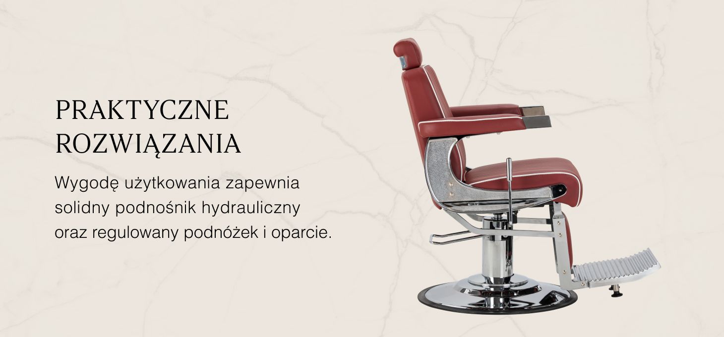 Activeshop Fotel barberski Gabbiano Visionerio raudona aprašymas - Prekės nuotrauka