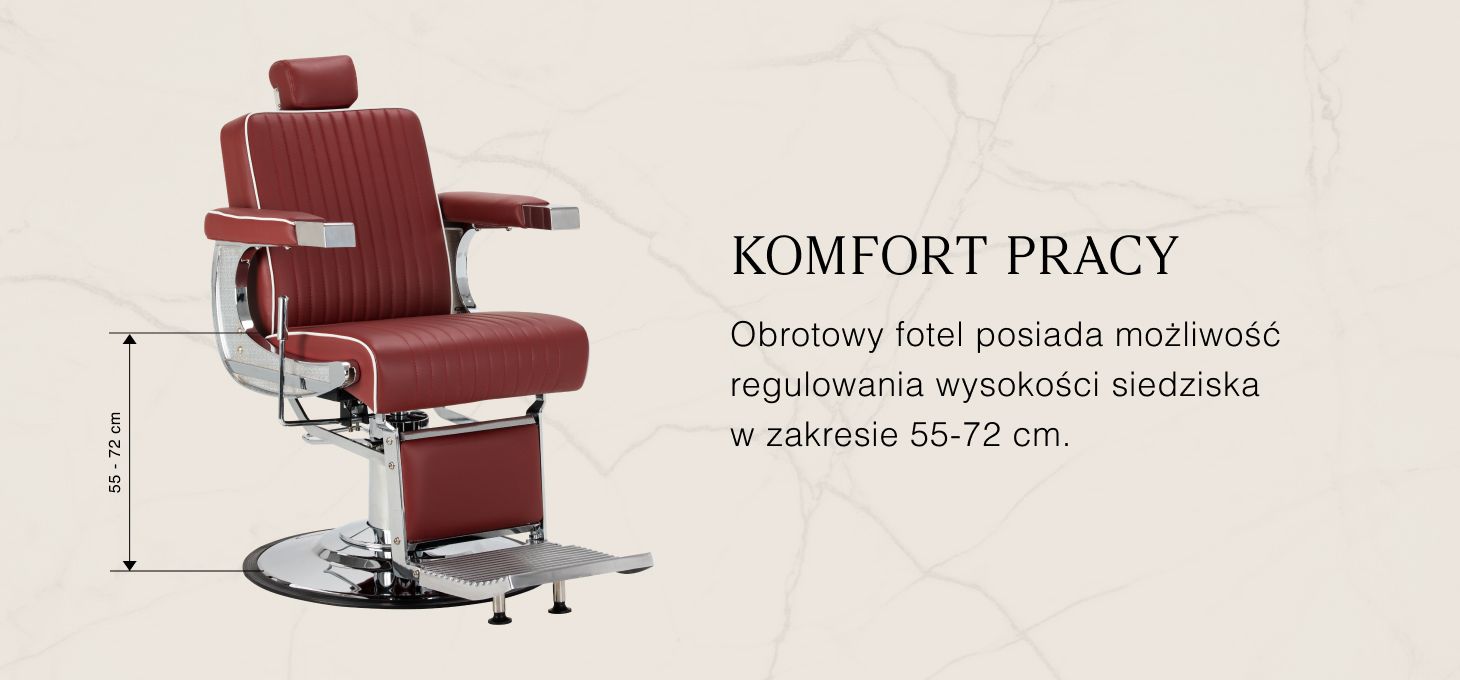 Activeshop Fotel barberski Gabbiano Visionerio raudona aprašymas - Prekės nuotrauka