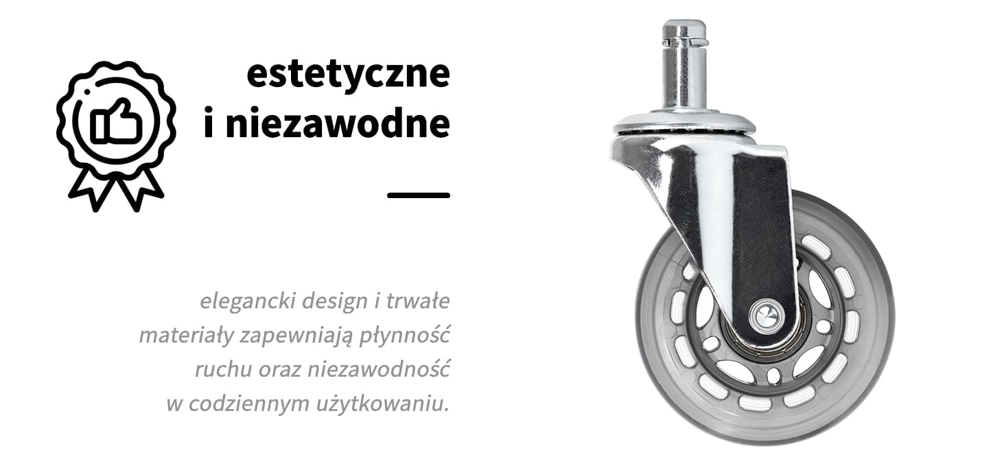 Activeshop Kółko do taboretu Roll Speed Sidabrinė na wcisk komplektas 5 vnt aprašymas - Prekės nuotrauka